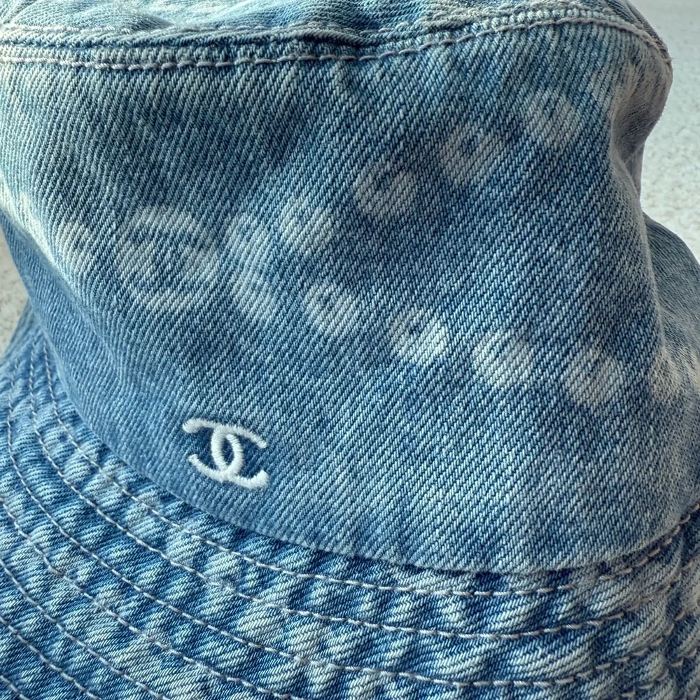 CHANEL Kids Denim Blue Bucket Hat - Picture 3 of 6